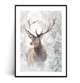 Plakat ZIMOWY JELEŃ z marginesem