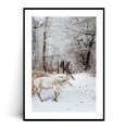 Plakat ZIMOWY RENIFER z marginesem