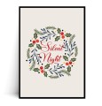 Plakat SILENT NIGHT wianek kremowy