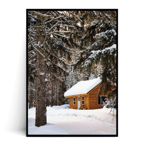 Plakat CHATKA W ZIMOWYM LESIE
