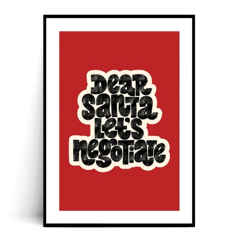 Plakat DEAR SANTA z marginesem