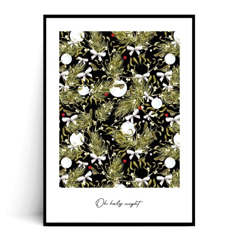 Plakat OH HOLY NIGHT biały