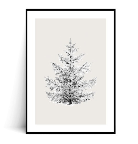 Plakat ZIMOWE DRZEWKO z marginesem