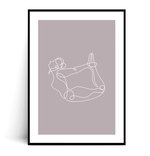 Plakat JOGA MINIMAL no.2 lawendowy z marginesem