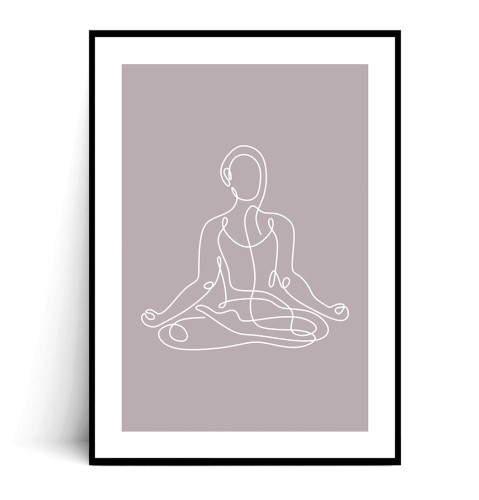 Plakat JOGA MINIMAL no.3 lawendowy z marginesem