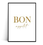 Plakat BON APPETIT złoty napis