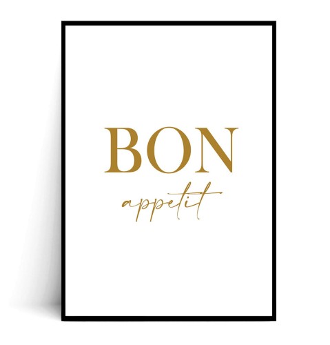 Plakat BON APPETIT złoty napis