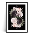 Plakat KWIATY VINTAGE no.3 DARK z marginesem
