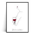 Plakat DRINK WINE FEEL FINE biały