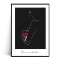 Plakat DRINK WINE FEEL FINE czarny