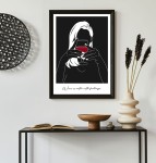 Plakat WINE IS WATER WITH FEELINGS czarny