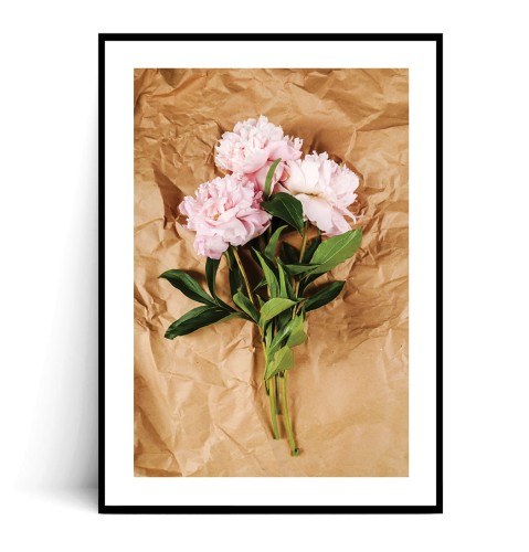 Plakat BUKIET PIWONII z marginesem