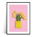 Plakat ŻÓŁTE TULIPANY z marginesem