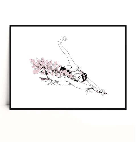 Plakat ILUSTROWANA BALLERINA no.6 poziomy