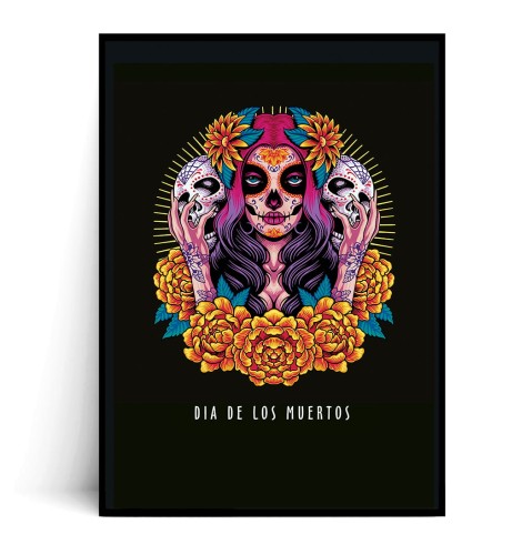 Plakat DIA DE LOS MUERTOS no.3 b z napisem bez marginesu