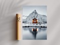Plakat ZIMOWY DOMEK NA ISLANDII