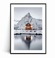 Plakat ZIMOWY DOMEK NA ISLANDII z marginesem