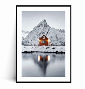 Plakat ZIMOWY DOMEK NA ISLANDII