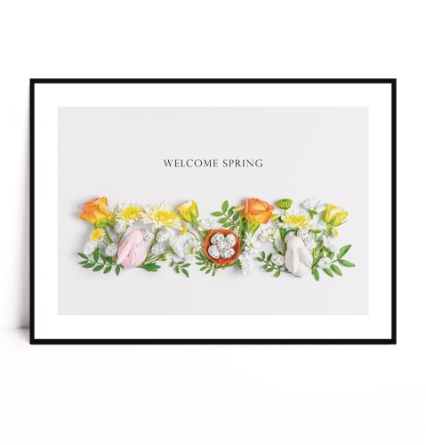 Plakat WELCOME SPRING z marginesem poziomy