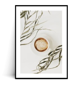 Plakat KAWA I LIŚCIE PALMOWE
