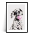 Plakat ŁACIATY PIES BUBBLE GUM wzór 1 z marginesem