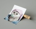 Plakat PORTRET Z KOTEM W SZLAFROKU Bubble Gum