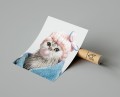 Plakat PORTRET Z KOTEM W CZEPKU Bubble Gum