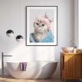 Plakat PORTRET Z KOTEM W CZEPKU Bubble Gum