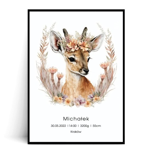 Plakat METRYCZKA DLA DZIECKA Jelonek