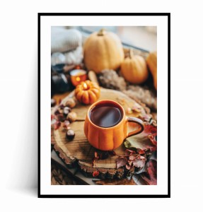 Plakat JESIENNA HERBATKA W DYNIOWYM KUBKU