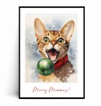 Plakat ŚWIĄTECZNY KOTEK no.3 Merry Meowmas
