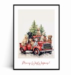 Plakat ŚWIĄTECZNE PIESKI Merry WoofWoofmas
