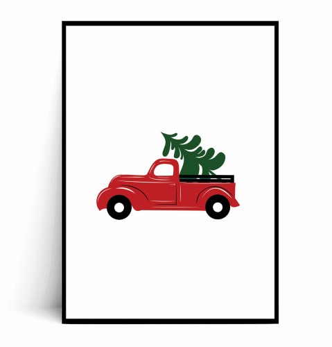 Plakat MINIMALISTYCZNY ŚWIĄTECZNY SAMOCHÓD.jpg