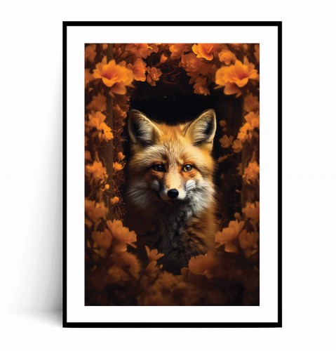 Plakat JESIENNY LIS W KWIATACH z marginesem.jpg