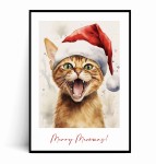 Plakat ŚWIĄTECZNY KOTEK no.2 Merry Meowmas
