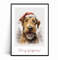 Plakat ŚWIĄTECZNY PIES no.26 Airedale Terrrier z marginesem i napisem.jpg