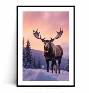 Plakat ZIMOWY ŁOŚ W GÓRACH 