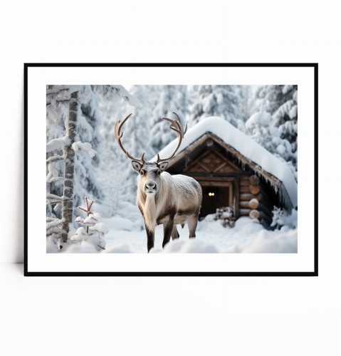 Plakat ZIMOWY RENIFER I CHATKA no.1 poziomy z marginesem.jpg