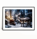 Plakat RENIFER Z MIKOŁAJEM poziomy 