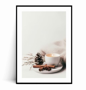 Plakat ZIMOWA ŚWIECZKA I CYNAMON 
