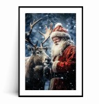 Plakat RENIFER Z MIKOŁAJEM no.5 VINTAGE