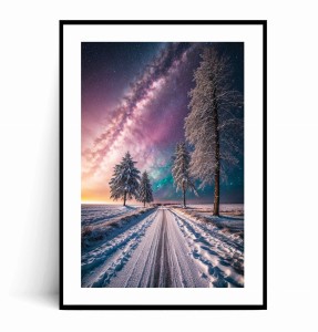 Plakat ZIMOWA DROGA I GWIEŹDZISTE NIEBO 