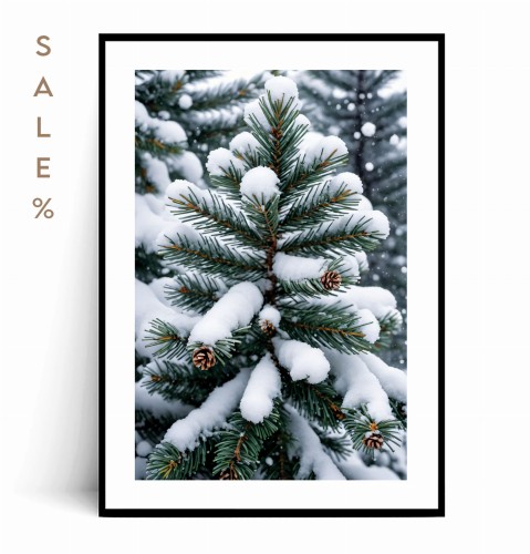 Plakat ZIMOWE DRZEWKO Z SZYSZKAMI A4 SALE%.jpg
