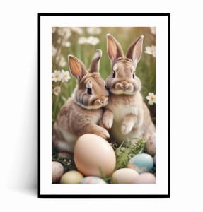 Plakat WIELKANOCNE KRÓLICZKI I PISANKI no.1