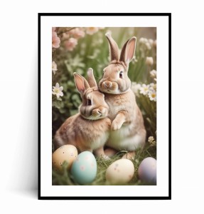 Plakat WIELKANOCNE KRÓLICZKI I PISANKI no.2