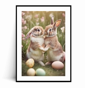 Plakat WIELKANOCNE KRÓLICZKI I PISANKI 