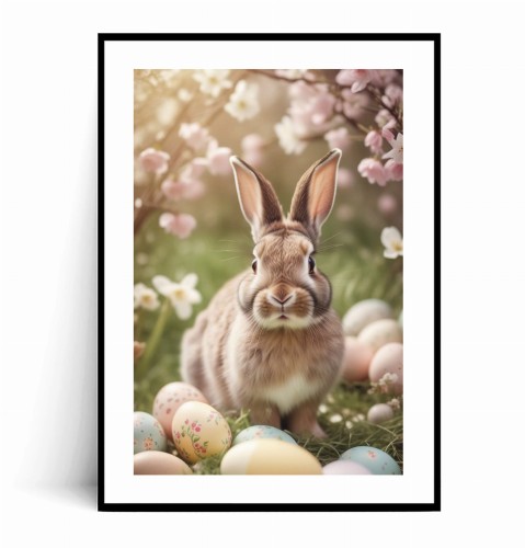 Plakat WIELKANOCNY KRÓLIK I PISANKI z marginesem.jpg