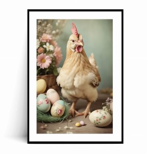 Plakat WIELKANOCNA KURKA I PISANKI no.1