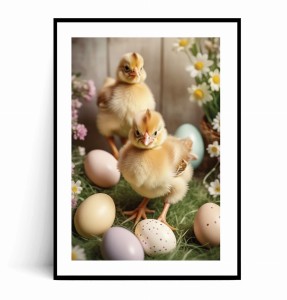 Plakat WIOSENNE KURCZACZKI I PISANKI no.1