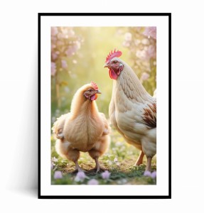 Plakat WIOSENNY KOGUT I KURA